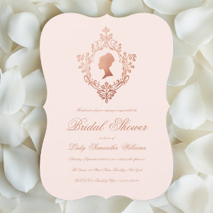 Invitation Fête des mariées Rose Vintage rose Elegant Gold Cr