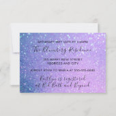 Invitation Fête des mariées rose violet Parties scintillant O (Dos)