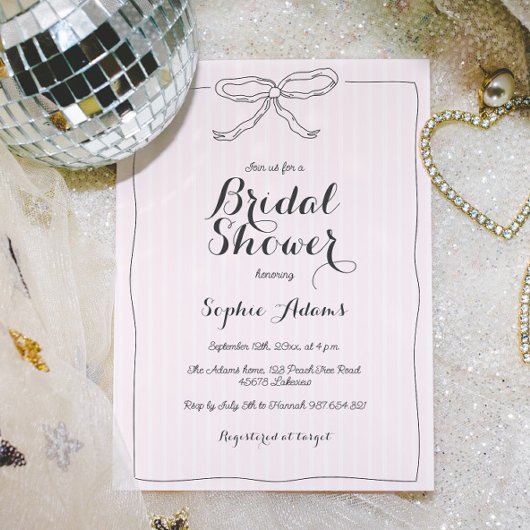 Invitation Fête des mariées rose Whimsical Quirky Main Tirée 