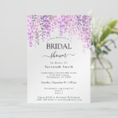 Invitation Fête des mariées rose Wisteria Floral Aquarelle (Debout devant)