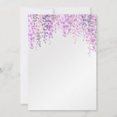 Invitation Fête des mariées rose Wisteria Floral Aquarelle (Dos)