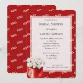 Invitation Fête des mariées Rose XOXO blanc rouge (Devant / Derrière)