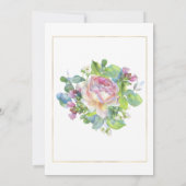 Invitation Fête des mariées Roses de couleur d'aquarelle (Dos)