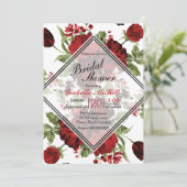 Invitation Fête des mariées - Roses rouges profondes (Debout devant)