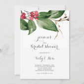 Invitation Fête des mariées Rouge Berries Fête de Vacances Aq (Devant)