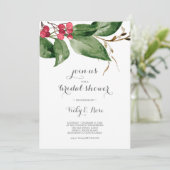 Invitation Fête des mariées Rouge Berries Fête de Vacances Aq (Debout devant)