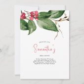 Invitation Fête des mariées Rouge Berries Fête de Vacances Aq (Devant)