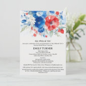 Invitation Fête des mariées rouge blanc 4 juillet (Debout devant)