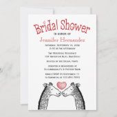 Invitation Fête des mariées rouge Bourgogne Giraffe Love Mari (Devant)