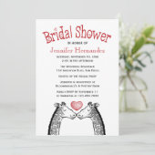 Invitation Fête des mariées rouge Bourgogne Giraffe Love Mari (Debout devant)