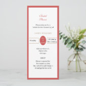 Invitation Fête des mariées rouge customisée (Debout devant)