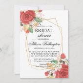 Invitation Fête des mariées rouge de l'automne (Devant)