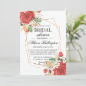 Invitation Fête des mariées rouge de l'automne (Debout devant)