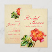 Invitation Fête des mariées rouge orange jaune rose invitatio (Devant / Derrière)