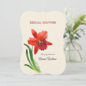 Invitation Fête des mariées rouge orchidée (Debout devant)