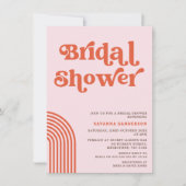 Invitation Fête des mariées rouge rétro vintage (Devant)