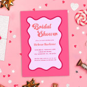 Invitation Fête des mariées rouge rouge rouge rétro