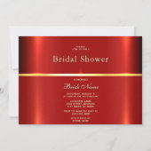 Invitation Fête des mariées rouge simple (Devant)