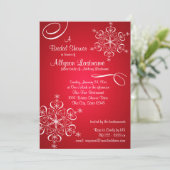 Invitation Fête des mariées rouge Snowflake (Debout devant)