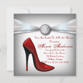 Invitation Fête des mariées rouge Stiletto (Dos)