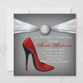 Invitation Fête des mariées rouge Stiletto (Dos)