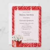 Invitation Fête des mariées Rouge Sweat blanc Roses (Devant)