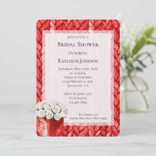 Invitation Fête des mariées Rouge Sweat blanc Roses