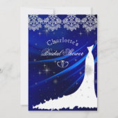 Invitation Fête des mariées Royal Blue Diamonds & Hearts (Devant)