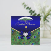 Invitation Fête des mariées Royal Blue Peacock (Debout devant)