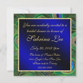 Invitation Fête des mariées Royal Blue Peacock (Dos)
