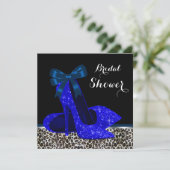 Invitation Fête des mariées royale bleue (Debout devant)