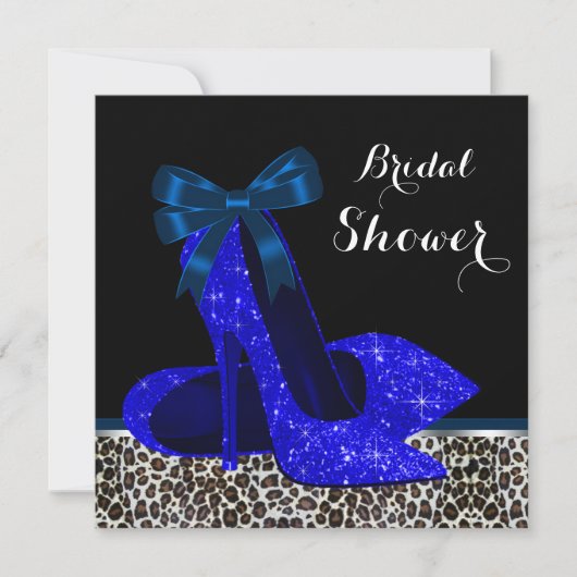 Invitation Fête des mariées royale bleue (Devant)