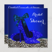 Invitation Fête des mariées royale bleue (Devant / Derrière)