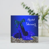 Invitation Fête des mariées royale bleue (Debout devant)