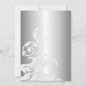 Invitation Fête des mariées royale bleue et argentée (Dos)