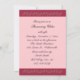 Invitation Fête des mariées Ruby Red, Pink et Pearl
