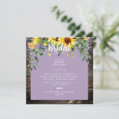 Invitation Fête des mariées Russe de Lavande de tournesol (Debout devant)