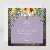 Invitation Fête des mariées Russe de Lavande de tournesol (Devant)