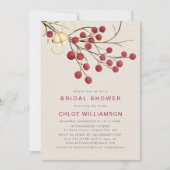 Invitation Fête des mariées Russe Red Fire Berries (Devant)