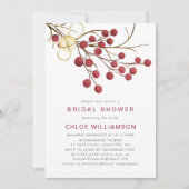 Invitation Fête des mariées Russe Red Fire Berries (Devant)