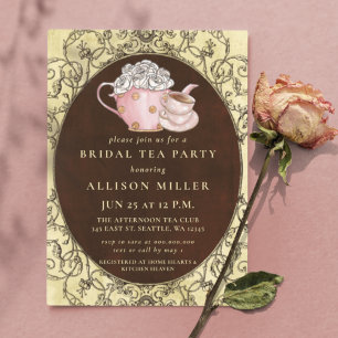 Invitation Fête des mariées Russe Vintage Tea Party