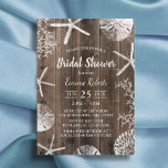 Invitation Fête des mariées Rustic Beach Wedding Seashells<br><div class="desc">Rustic Starfish & Seashells Beach Bridal Shower Invitations.</div>