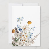 Invitation Fête des mariées Rustic Blue Fleurs sauvages et ma (Dos)