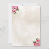 Invitation Fête des mariées Rustic Blush Rose Gold Tea Party (Dos)