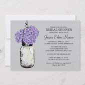 Invitation Fête des mariées RusticMason Jar Hydrangeas (Devant)