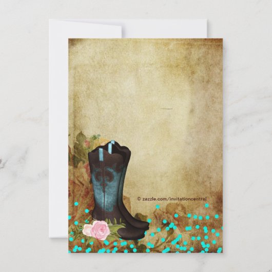 Invitation Fête des mariées rustique (Dos)