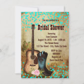 Invitation Fête des mariées rustique (Devant)