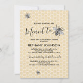 Invitation Fête des mariées rustique à l'abeille (Devant)