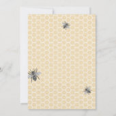 Invitation Fête des mariées rustique à l'abeille (Dos)