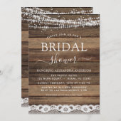 Invitation Fête des mariées Rustique Agritourisme String Ligh (Devant / Derrière)